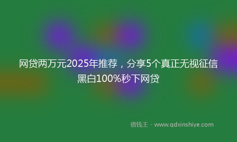 网贷两万元2025年推荐，分享5个真正无视征信黑白100%秒下网贷