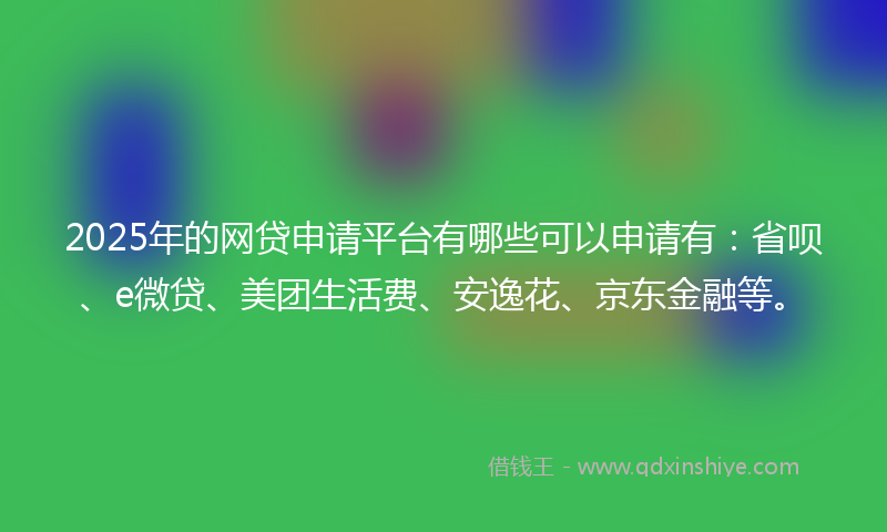 2025年的网贷申请平台有哪些可以申请有：省呗、e微贷、美团生活费、安逸花、京东金融等。