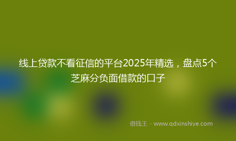 线上贷款不看征信的平台2025年精选，盘点5个芝麻分负面借款的口子