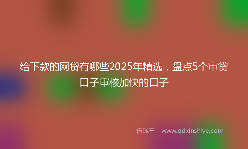 给下款的网贷有哪些2025年精选，盘点5个审贷口子审核加快的口子