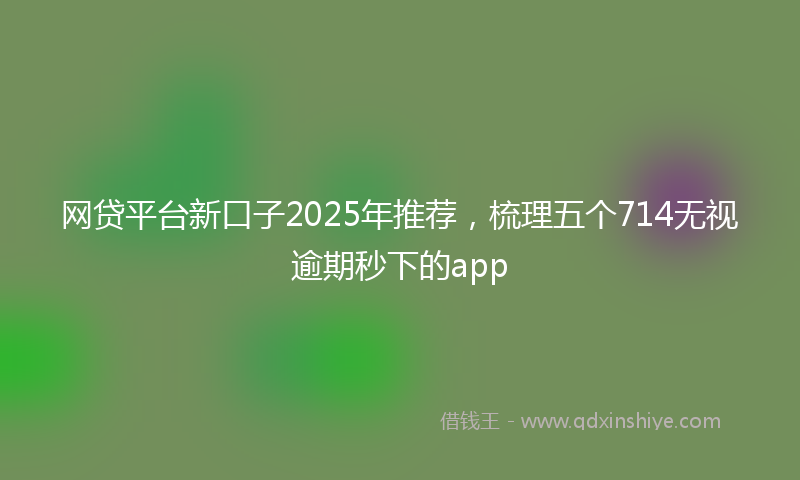 网贷平台新口子2025年推荐，梳理五个714无视逾期秒下的app