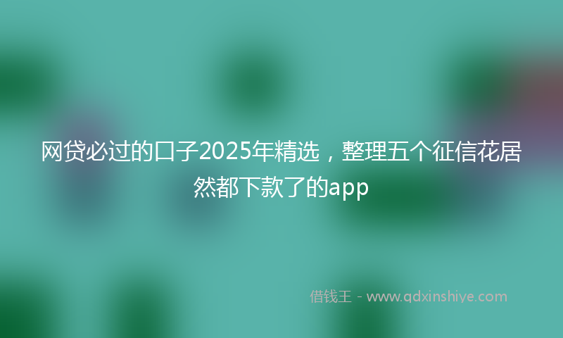 网贷必过的口子2025年精选，整理五个征信花居然都下款了的app