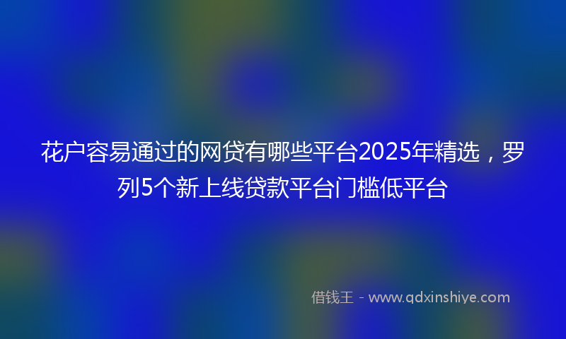 花户容易通过的网贷有哪些平台2025年精选，罗列5个新上线贷款平台门槛低平台