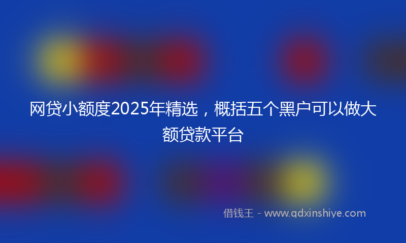 网贷小额度2025年精选，概括五个黑户可以做大额贷款平台