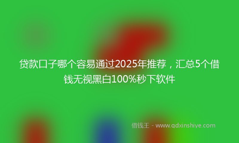 贷款口子哪个容易通过2025年推荐，汇总5个借钱无视黑白100%秒下软件