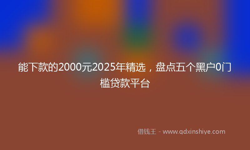 能下款的2000元2025年精选，盘点五个黑户0门槛贷款平台