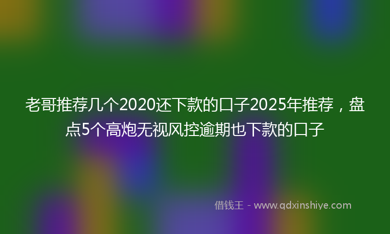 老哥推荐几个2020还下款的口子2025年推荐，盘点5个高炮无视风控逾期也下款的口子