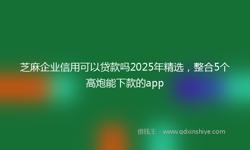 芝麻企业信用可以贷款吗2025年精选，整合5个高炮能下款的app
