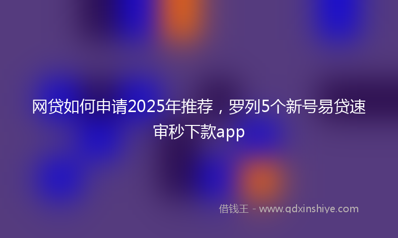 网贷如何申请2025年推荐，罗列5个新号易贷速审秒下款app