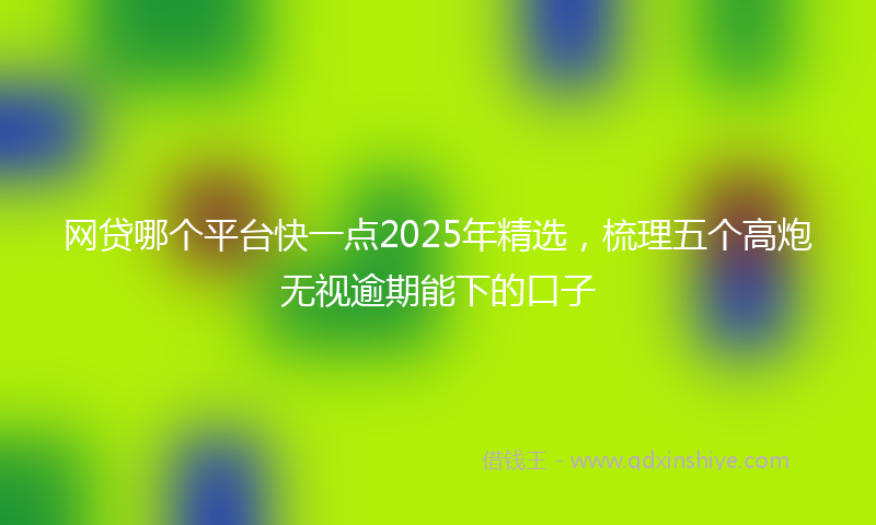 网贷哪个平台快一点2025年精选，梳理五个高炮无视逾期能下的口子
