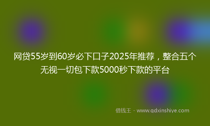 网贷55岁到60岁必下口子2025年推荐，整合五个无视一切包下款5000秒下款的平台