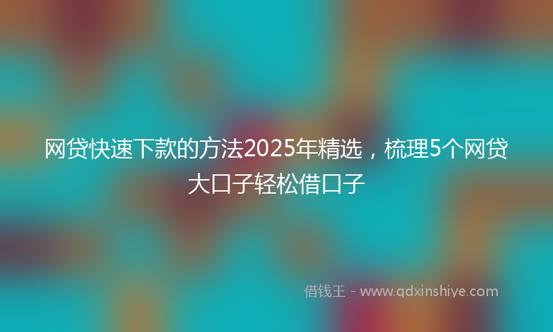 网贷快速下款的方法2025年精选，梳理5个网贷大口子轻松借口子