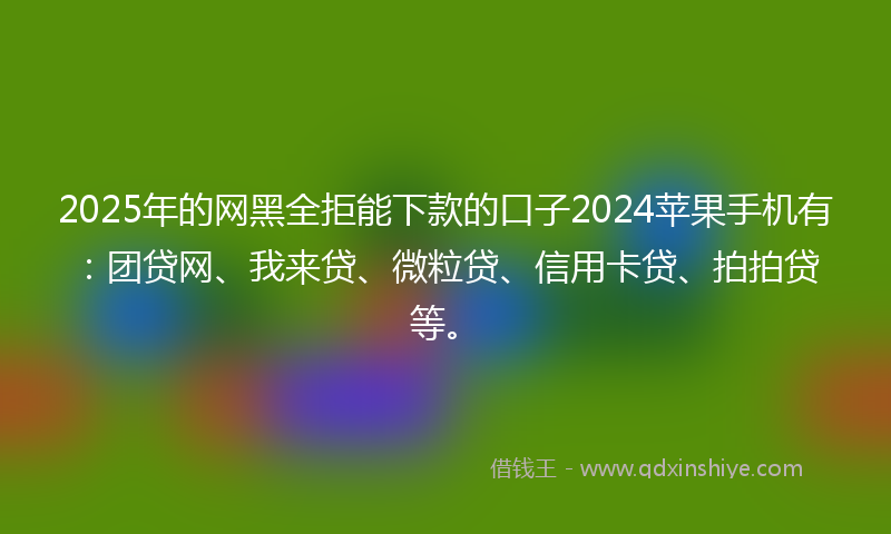 2025年的网黑全拒能下款的口子2024苹果手机有：团贷网、我来贷、微粒贷、信用卡贷、拍拍贷等。