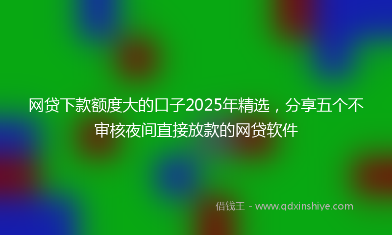 网贷下款额度大的口子2025年精选，分享五个不审核夜间直接放款的网贷软件