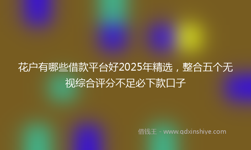 花户有哪些借款平台好2025年精选，整合五个无视综合评分不足必下款口子