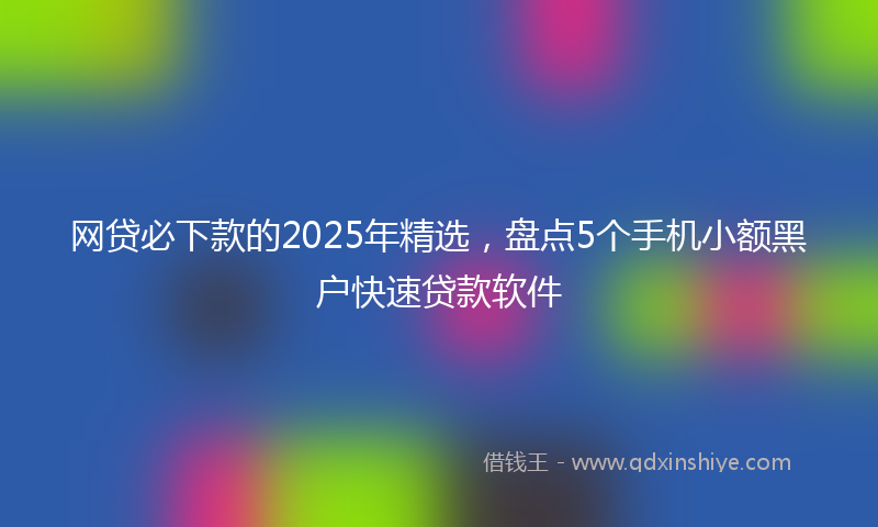 网贷必下款的2025年精选，盘点5个手机小额黑户快速贷款软件