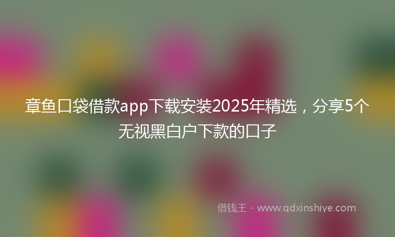 章鱼口袋借款app下载安装2025年精选，分享5个无视黑白户下款的口子