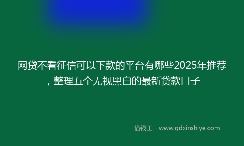 网贷不看征信可以下款的平台有哪些2025年推荐，整理五个无视黑白的最新贷款口子