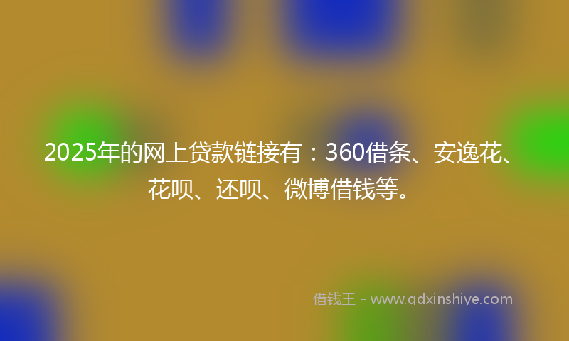 2025年的网上贷款链接有：360借条、安逸花、花呗、还呗、微博借钱等。