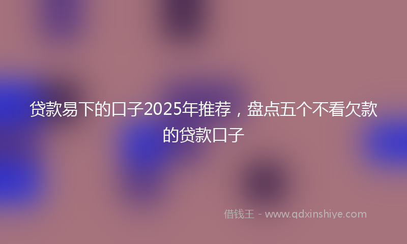 贷款易下的口子2025年推荐，盘点五个不看欠款的贷款口子