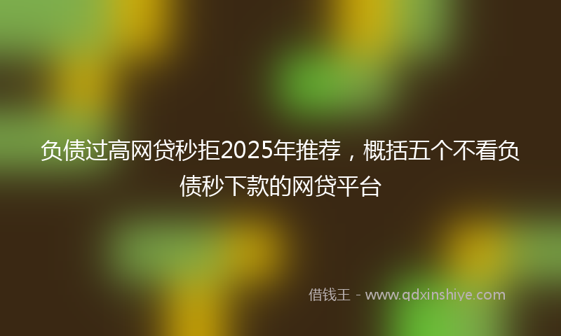 负债过高网贷秒拒2025年推荐，概括五个不看负债秒下款的网贷平台