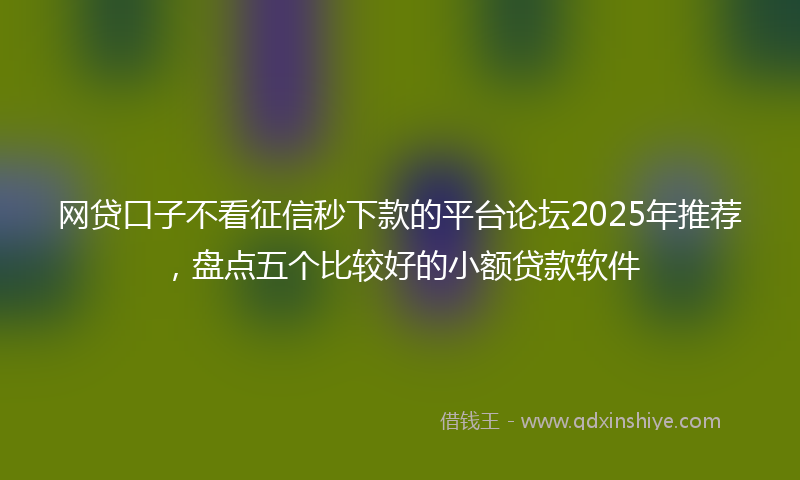 网贷口子不看征信秒下款的平台论坛2025年推荐，盘点五个比较好的小额贷款软件