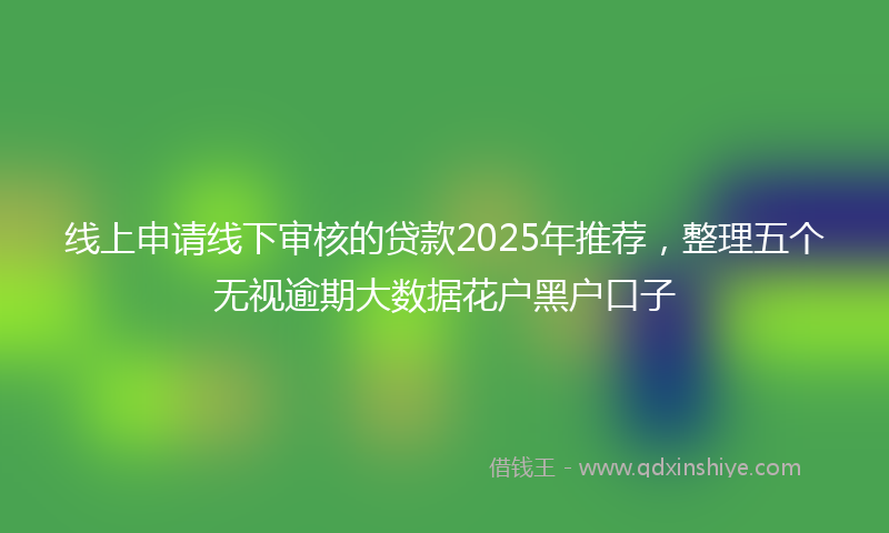 线上申请线下审核的贷款2025年推荐，整理五个无视逾期大数据花户黑户口子