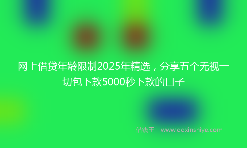 网上借贷年龄限制2025年精选，分享五个无视一切包下款5000秒下款的口子