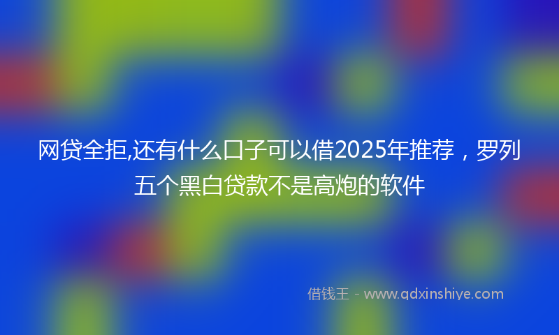 网贷全拒,还有什么口子可以借2025年推荐，罗列五个黑白贷款不是高炮的软件