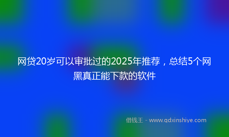 网贷20岁可以审批过的2025年推荐，总结5个网黑真正能下款的软件