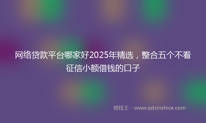 网络贷款平台哪家好2025年精选，整合五个不看征信小额借钱的口子