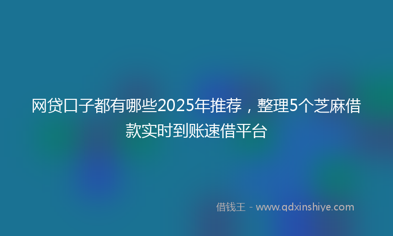 网贷口子都有哪些2025年推荐，整理5个芝麻借款实时到账速借平台