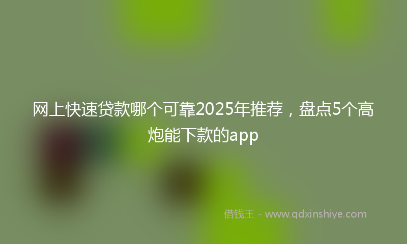 网上快速贷款哪个可靠2025年推荐，盘点5个高炮能下款的app