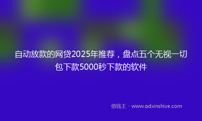 自动放款的网贷2025年推荐，盘点五个无视一切包下款5000秒下款的软件