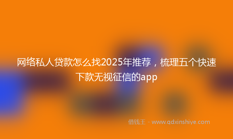 网络私人贷款怎么找2025年推荐，梳理五个快速下款无视征信的app