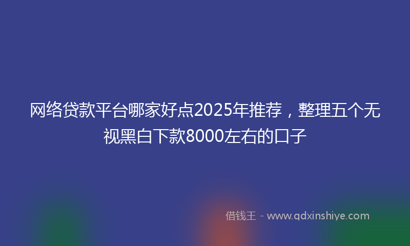 网络贷款平台哪家好点2025年推荐，整理五个无视黑白下款8000左右的口子