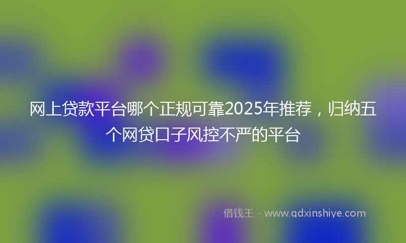网上贷款平台哪个正规可靠2025年推荐，归纳五个网贷口子风控不严的平台