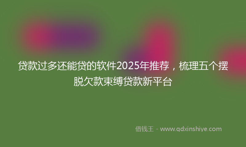 贷款过多还能贷的软件2025年推荐，梳理五个摆脱欠款束缚贷款新平台