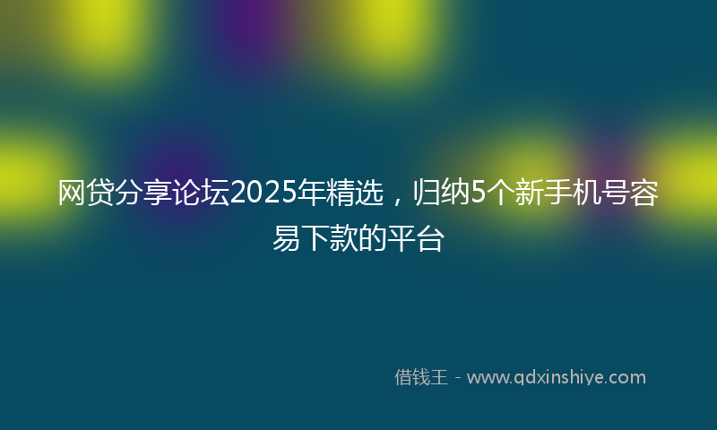 网贷分享论坛2025年精选，归纳5个新手机号容易下款的平台