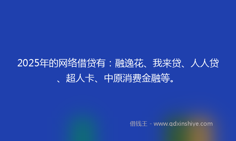 2025年的网络借贷有：融逸花、我来贷、人人贷、超人卡、中原消费金融等。