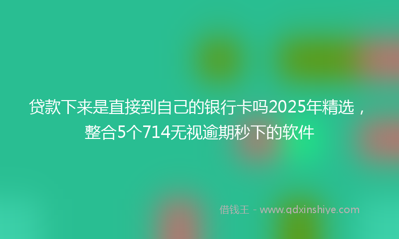 贷款下来是直接到自己的银行卡吗2025年精选，整合5个714无视逾期秒下的软件