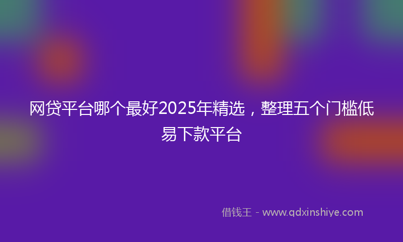 网贷平台哪个最好2025年精选，整理五个门槛低易下款平台