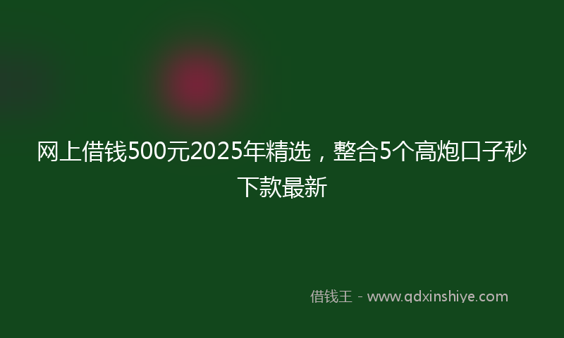 网上借钱500元2025年精选，整合5个高炮口子秒下款最新