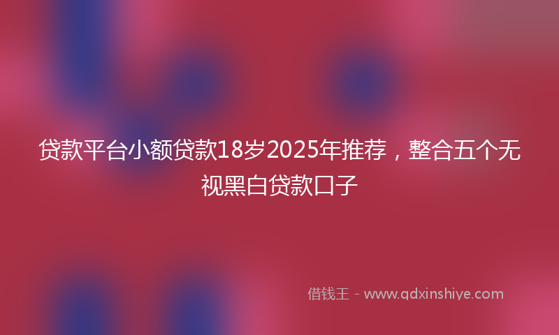 贷款平台小额贷款18岁2025年推荐，整合五个无视黑白贷款口子