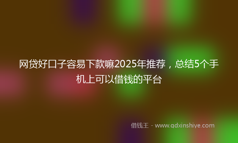 网贷好口子容易下款嘛2025年推荐，总结5个手机上可以借钱的平台