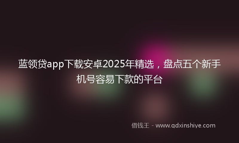 蓝领贷app下载安卓2025年精选，盘点五个新手机号容易下款的平台