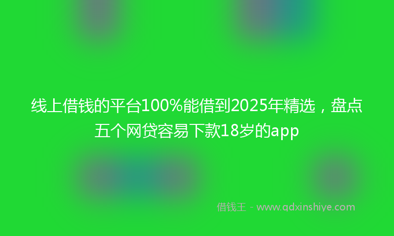 线上借钱的平台100%能借到2025年精选，盘点五个网贷容易下款18岁的app