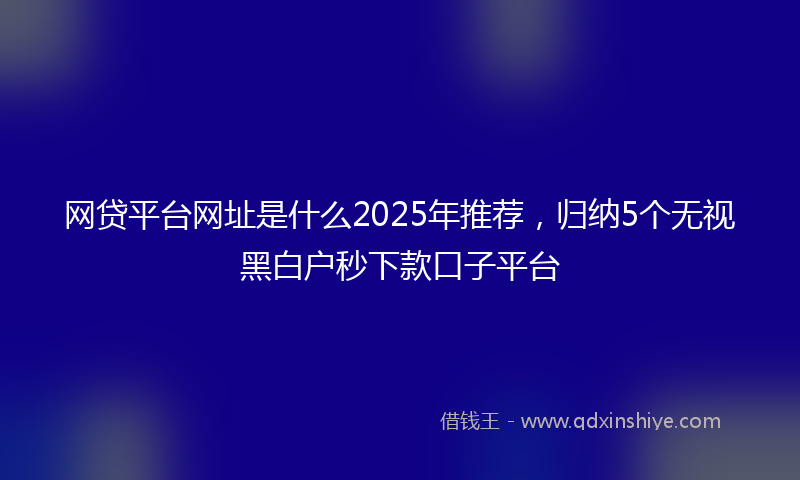 网贷平台网址是什么2025年推荐，归纳5个无视黑白户秒下款口子平台
