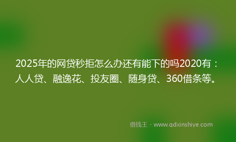 2025年的网贷秒拒怎么办还有能下的吗2020有：人人贷、融逸花、投友圈、随身贷、360借条等。