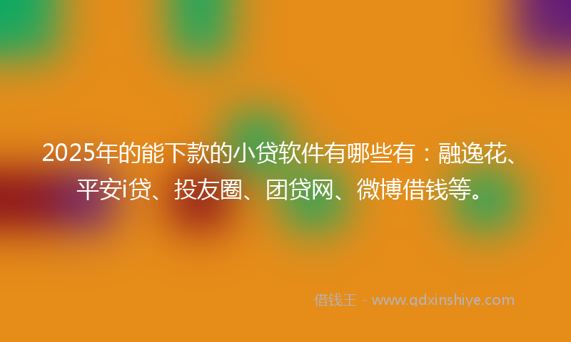2025年的能下款的小贷软件有哪些有：融逸花、平安i贷、投友圈、团贷网、微博借钱等。